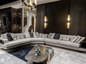 Угловой диван из ткани