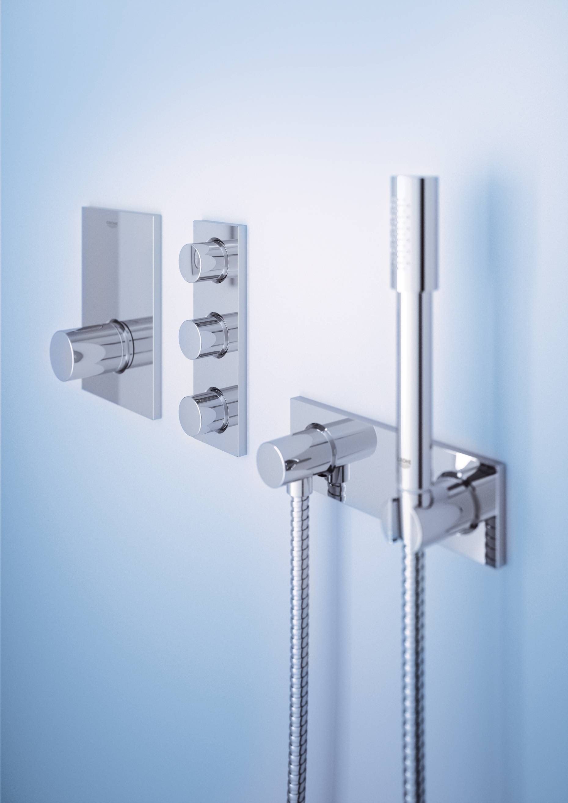 Внешняя часть вентиля GROHE Grohtherm F, 3 выхода, хром (27625000) - Вид №1