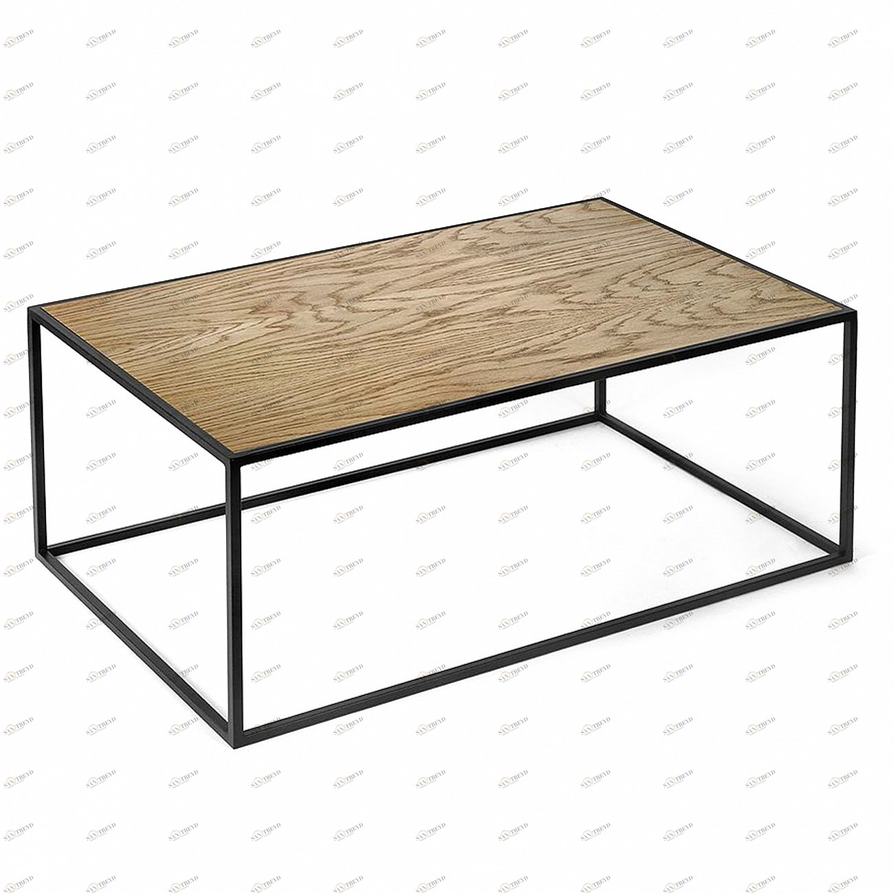 Журнальный столик прямоугольный темный дуб с черными ножками 80 см Darmian into black INTELLIGENT DESIGN  260833 Коричневый 