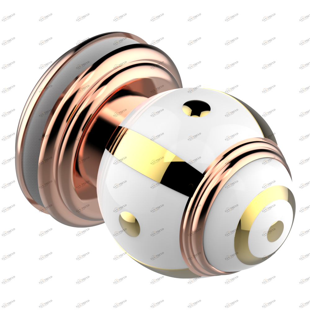 A7A-639V Ручка большая Thg-paris Ithaque с золотым декором Розовое золото A7A-639V CAT.F