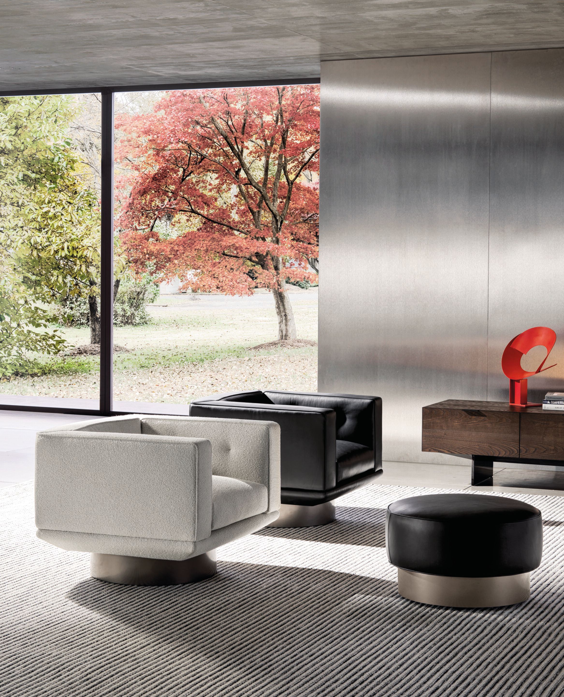 Тканевое вращающееся кресло с подлокотниками Minotti SALLY ARCH-00076830 - Вид №2