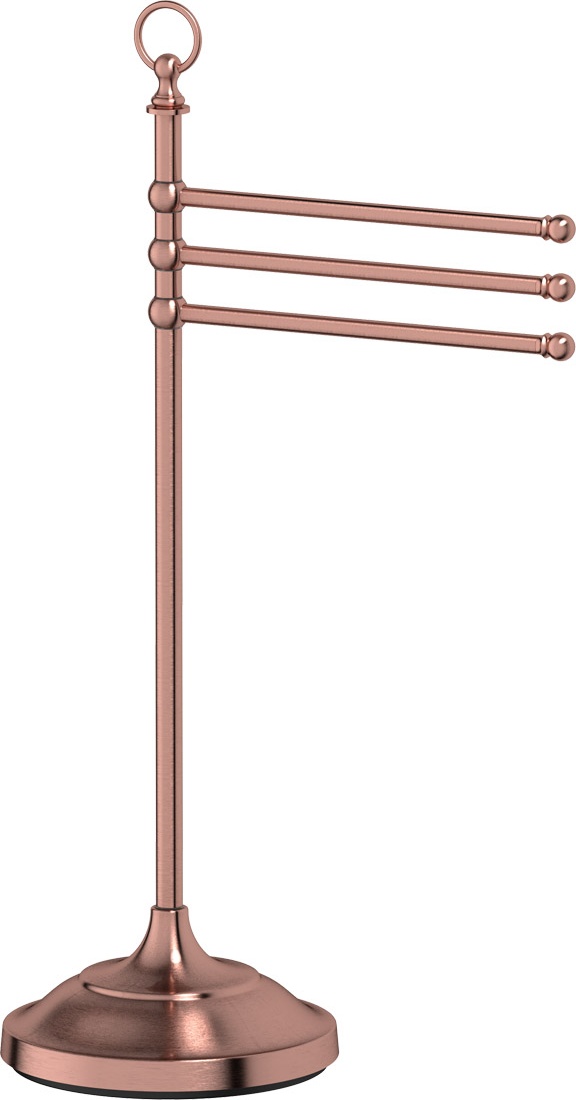 STI 631 Стойка с держателем полотенец поворотным тройным для ванной 80 cm 3SC STILMAR ANTIQUE COPPER Treesseci 3SC