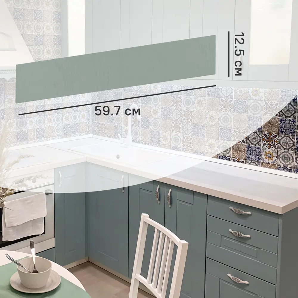 Фасад выдвижного ящика Томари 59.7x12.5см KONSENSA МДФ цвет голубой STLM-2021463