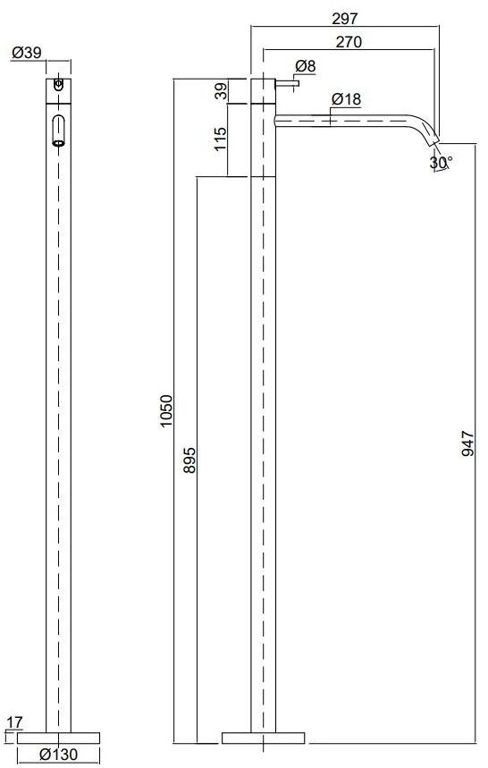 Antonio Lupi Design Смеситель для раковины напольный однорычажный из нержавеющей стали Ayati Antoniolupi sun-id-1379737 - Вид №1