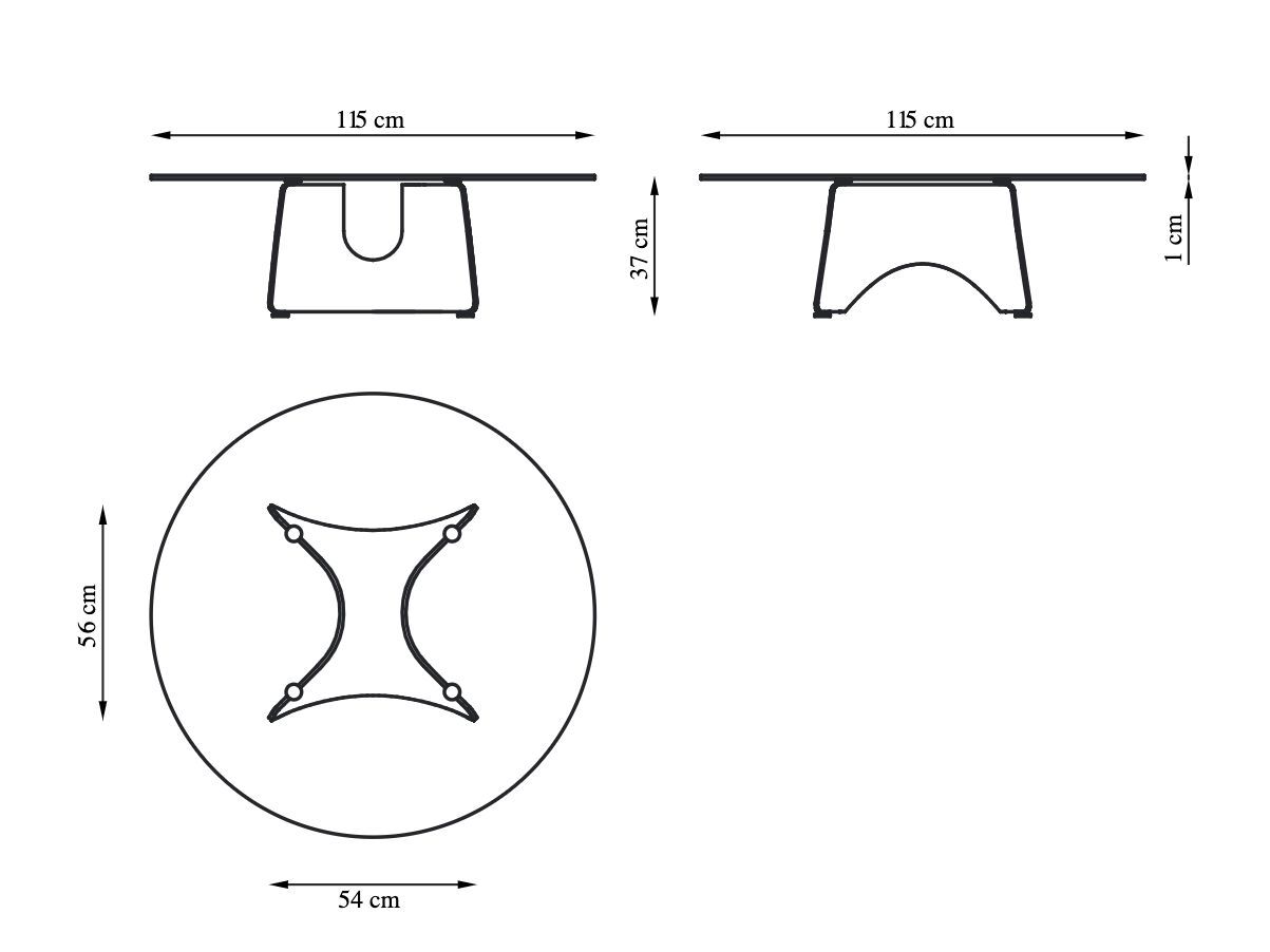 Низкий круглый журнальный столик из алюминия и стекла BALERI ITALIA Bentz ARCH-00145225 - Вид №5