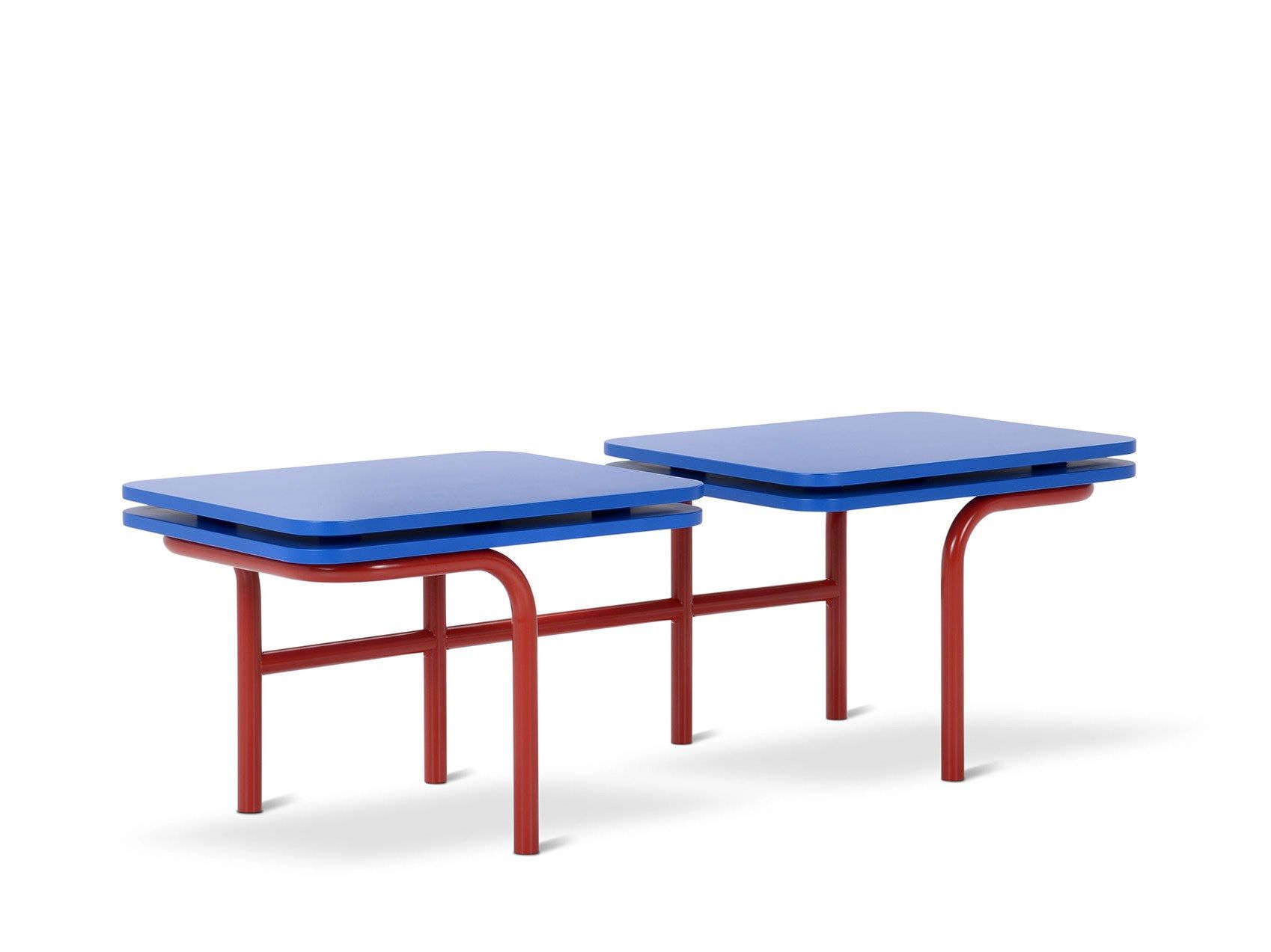 Низкий журнальный столик с трубчатым металлом и столешницами из лакированного МДФ Adrenalina ARCH-00148446 - Вид №1