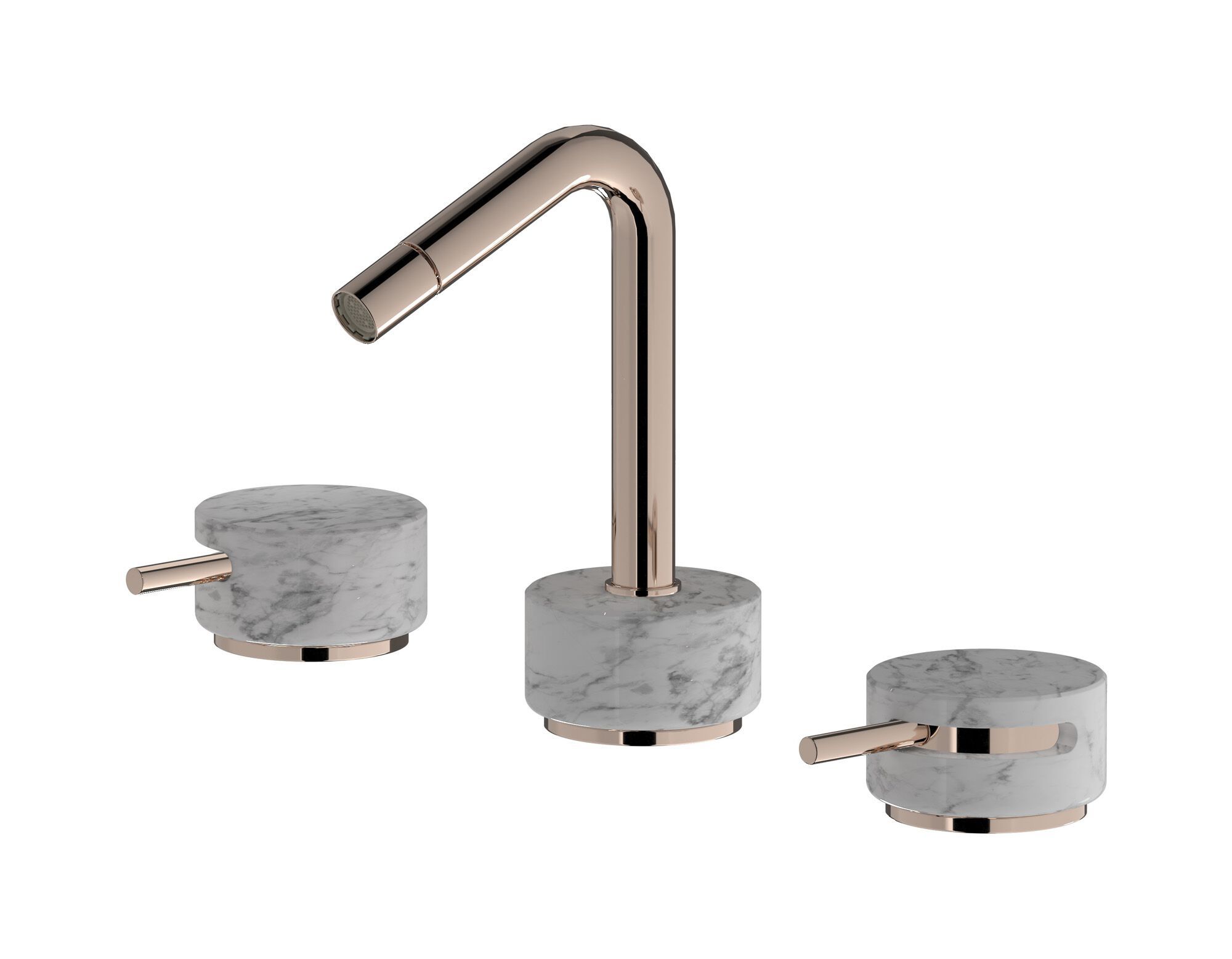 Смеситель для биде с 3 отверстиями для мраморной столешницы с автоматическим сливом IB мрамор + мрамор Elle ARCH-00121920 - Вид №18