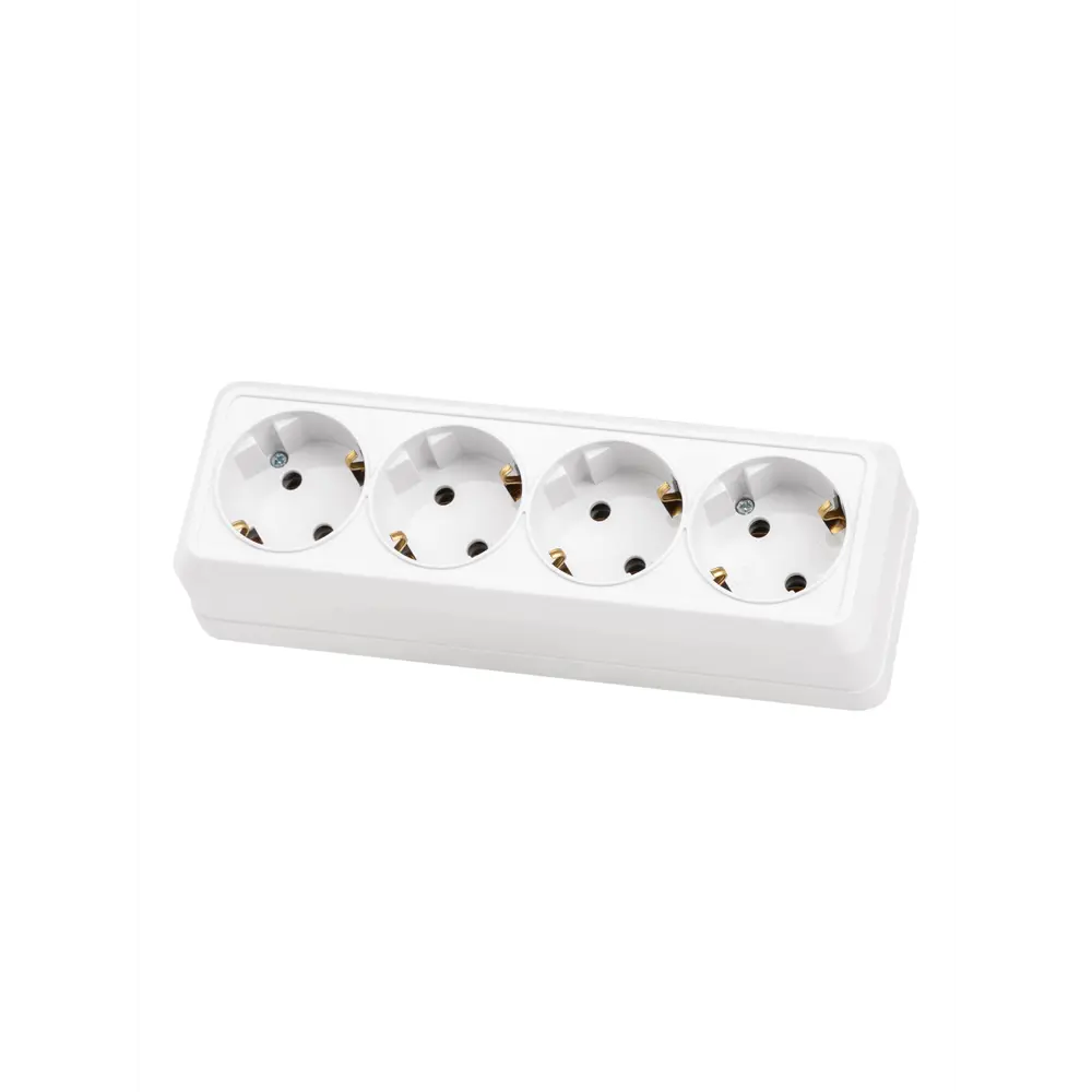 Розетка накладная TDM Electric 4-постовая с заземлением 89411722 STLM-1566360