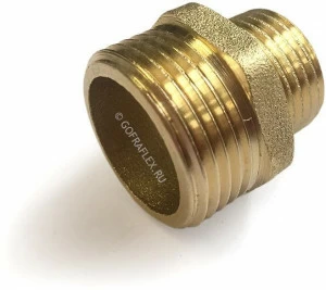 Нипель латунный 1/2" на 3/4" дюйма Flexible hose Россия