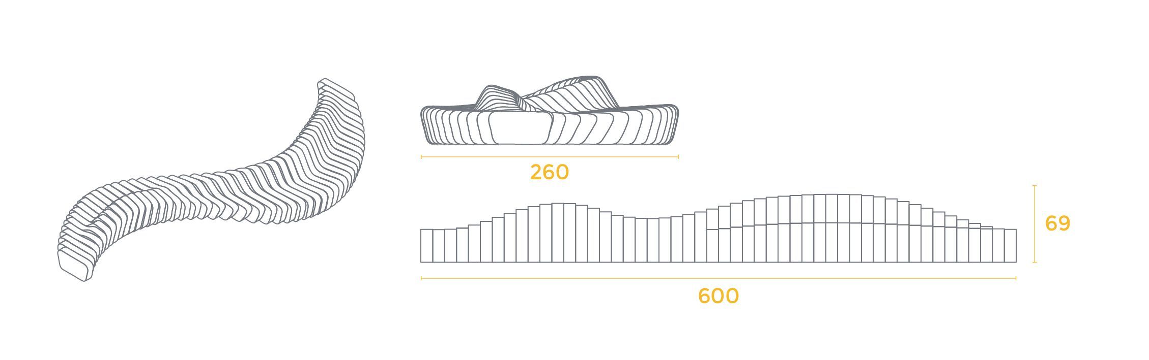 Модульный изогнутый диван с пенопластовым покрытием SIXINCH Cliffy ARCH-00045746 - Вид №4