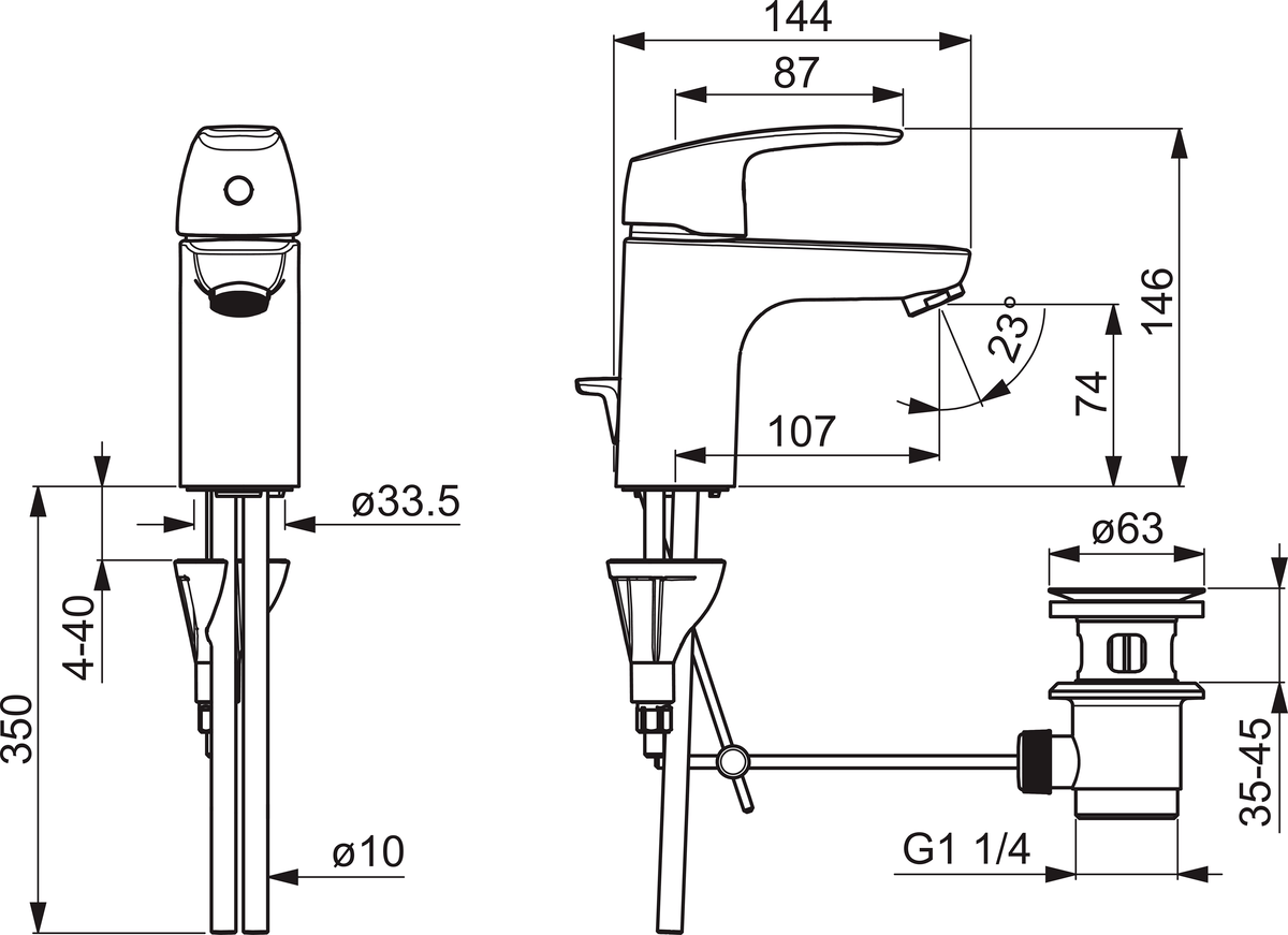 Oras 1004 Смеситель для умывальника 1004 Safira Хром  - Вид №1