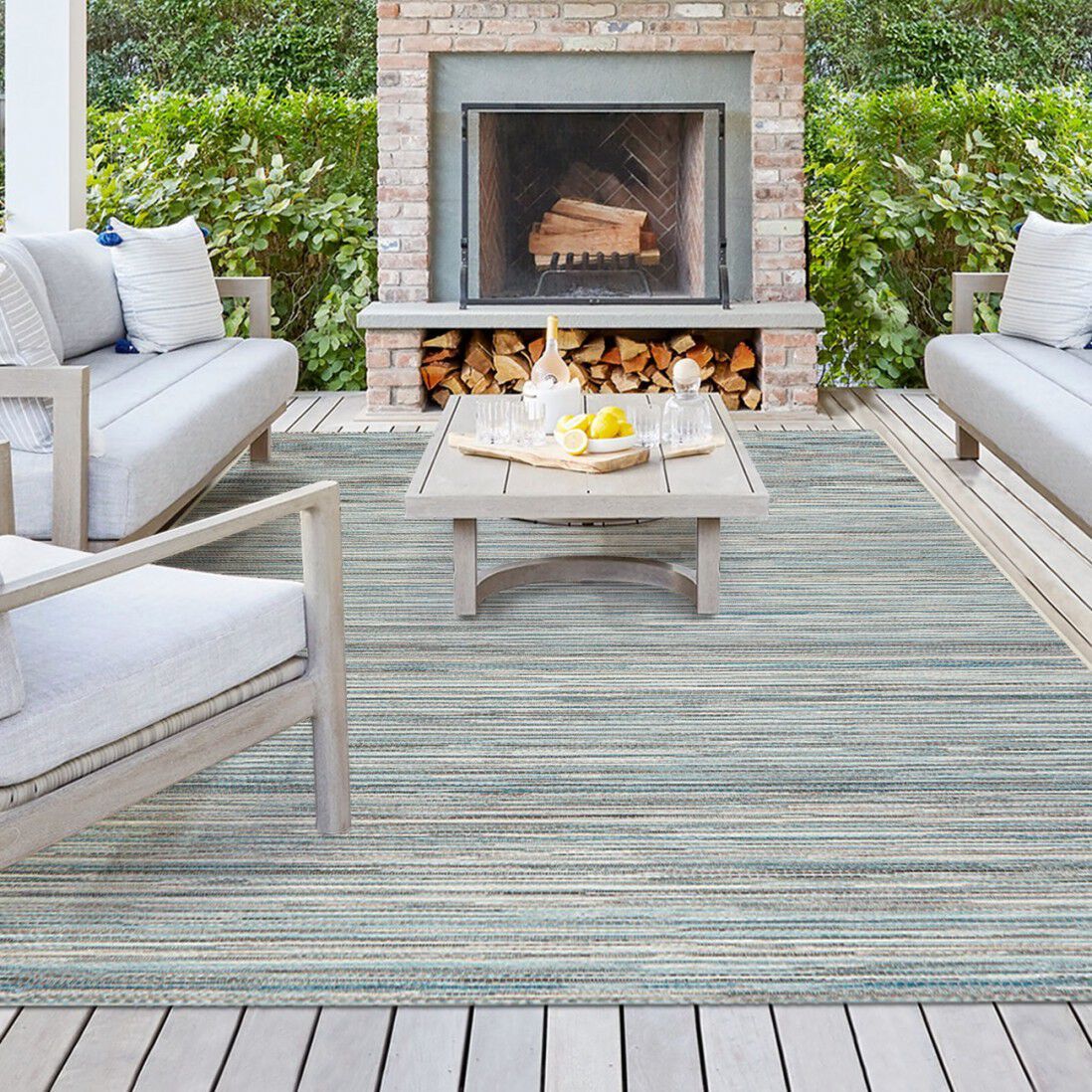 Полосатый напольный прямоугольный ковер Ademi Outdoor ARCH-00074506 - Вид №9