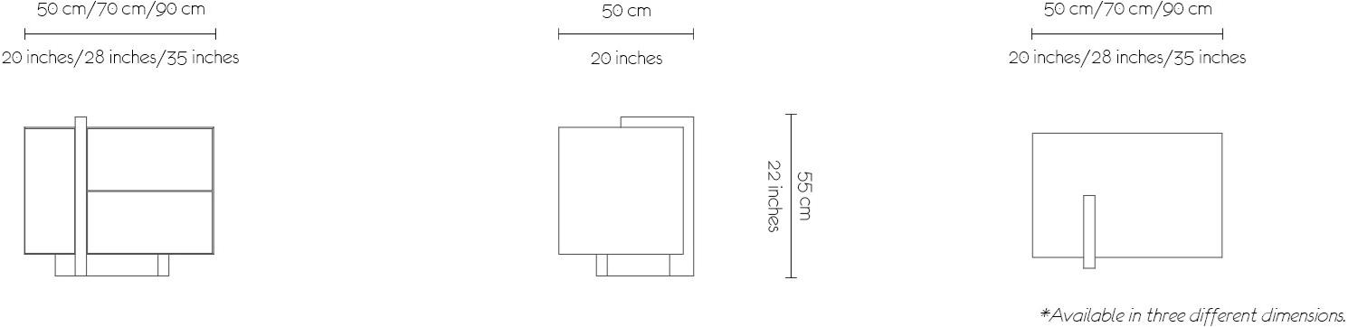 MORADA Прямоугольная прикроватная тумбочка из дуба с ящиками с подсветкой Luna del mar Lunadelmar ns - Вид №3