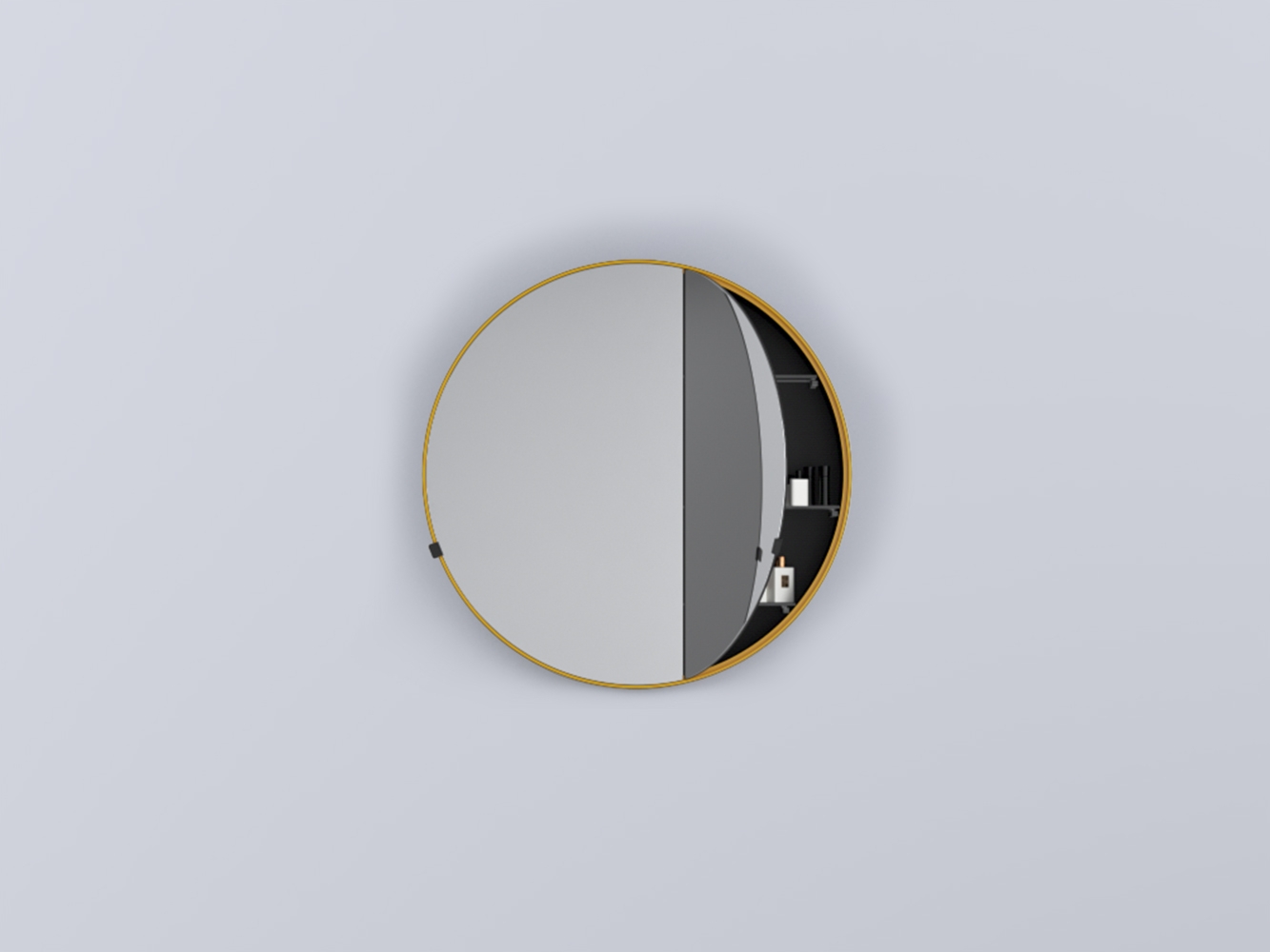 CASPCT-AM Round Box: Зеркальный шкафчик круглый с крашенной рамой 90 cielo I Catini Ceramica Cielo