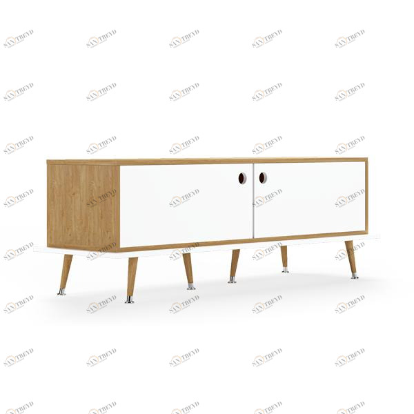 Тумба под телевизор с дверцами белая Woodi WOODI  00-3965975 Белый;дуб сонома;бежевый 