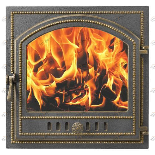 Дверка каминная Везувий 205 со стеклом (бронза) 4346