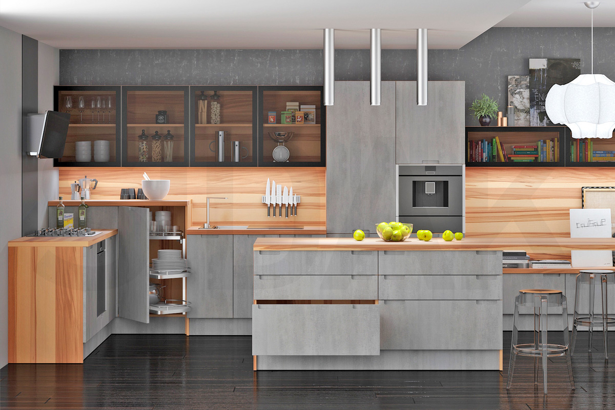 Ручки для кухонной мебели  Фрезеровка «Модерн RF4.1» Мокко мелинга №192 SIDAK SIST3174-7223 - Вид №1