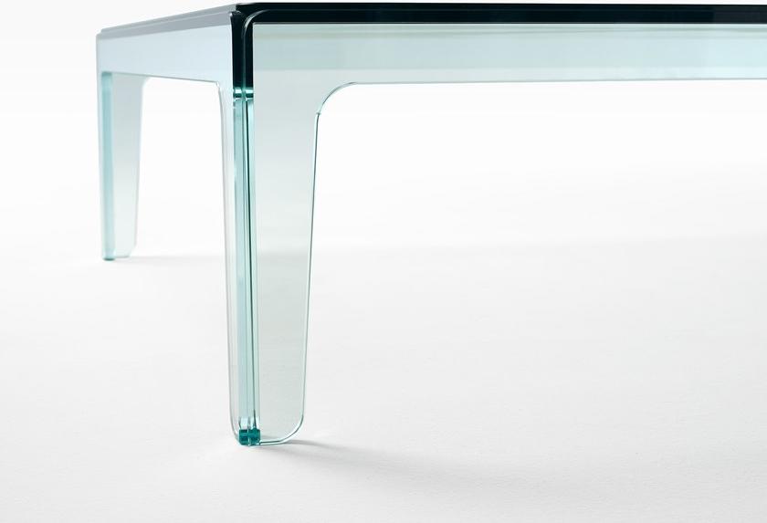 EPÒNIMO Низкий квадратный журнальный столик из флоат-стекла  Gh001  - Вид №2