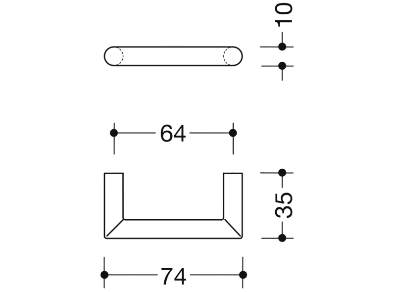 562.10.64 Мебельные ручки ø 10 мм HEWI USA Produkte  - Вид №16