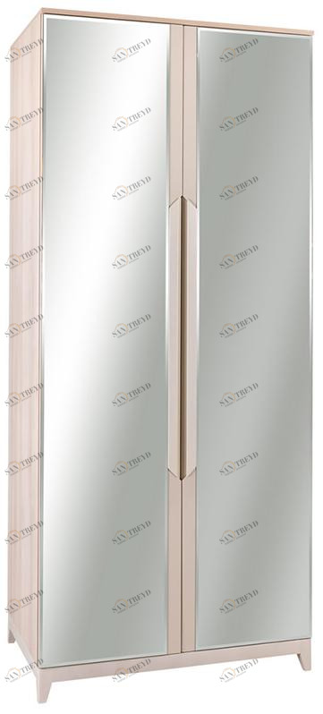 1412 Шкаф двухстворчатый с зеркалами Сканди Жемчужно-белый R-HOME 4009262h_Жемчуг