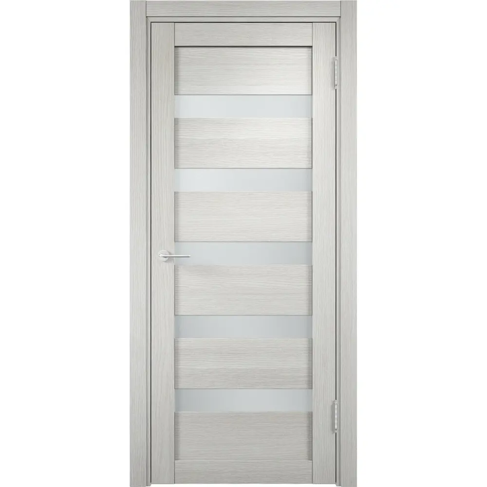 Полотно дверное остеклённое Мюнхен 60x200 см, ламинация, цвет слоновая кость 3D VERDA STLM-2102195