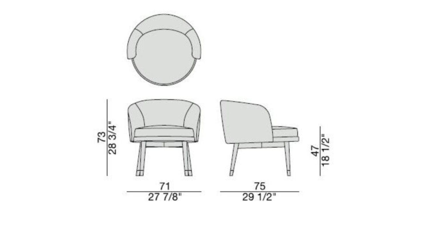 Тканевое кресло Porada Soul ARCH-00088786 - Вид №2