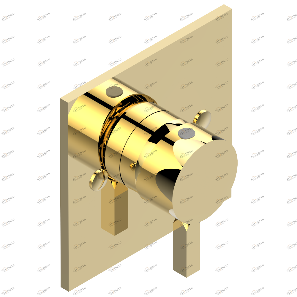 G79-6540B Внешняя часть смесителя для душа однорычажного встраиваемого в стену 06540 Thg-paris Cubica Золото G79 6540B CAT.F