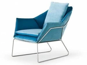 Saba Italia Кресло на санках из ткани с подлокотниками New york