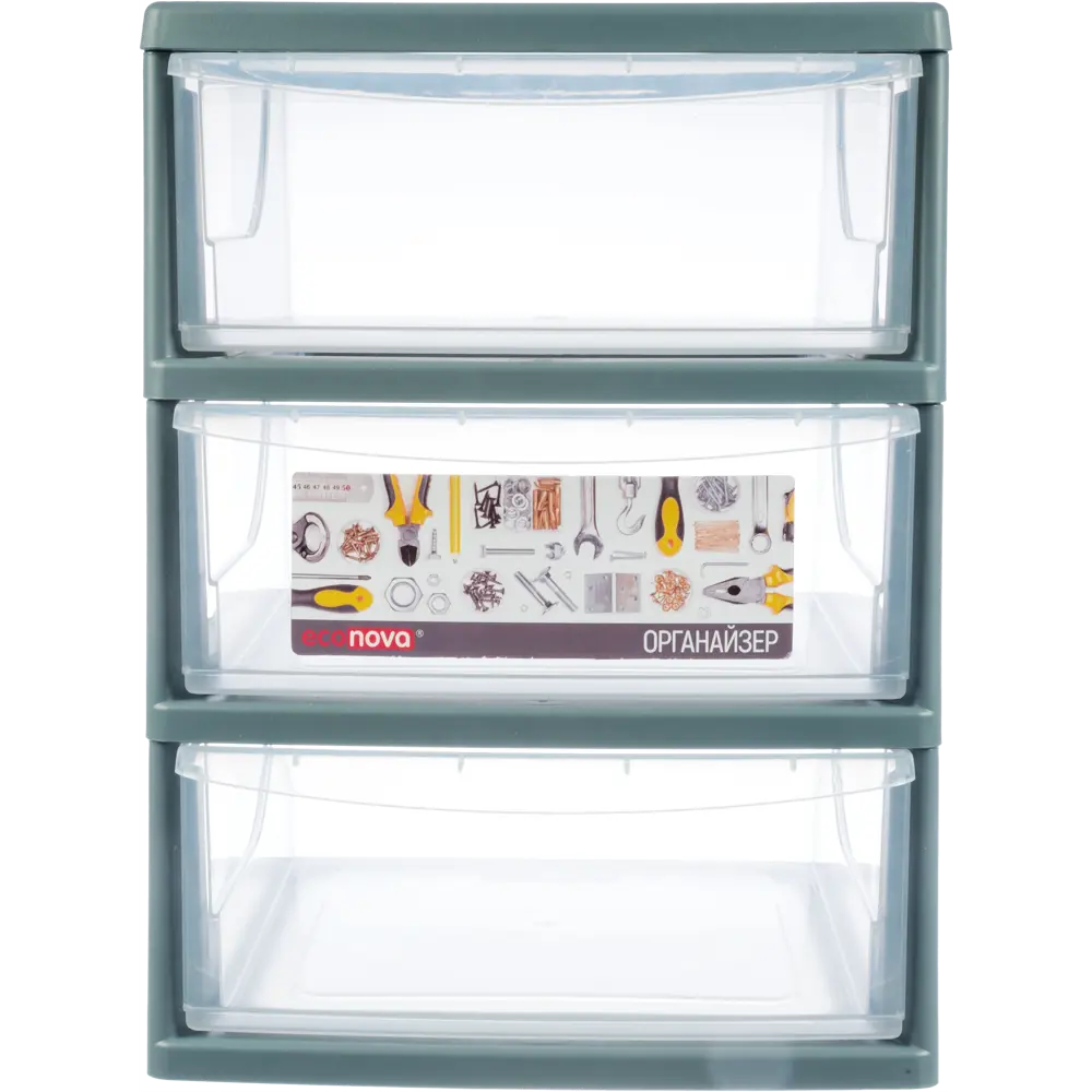 Органайзер настольный A5 3 ящика 19.5x25.4x26.4 см пластик ECONOVA STLM-2179051 - Вид №4