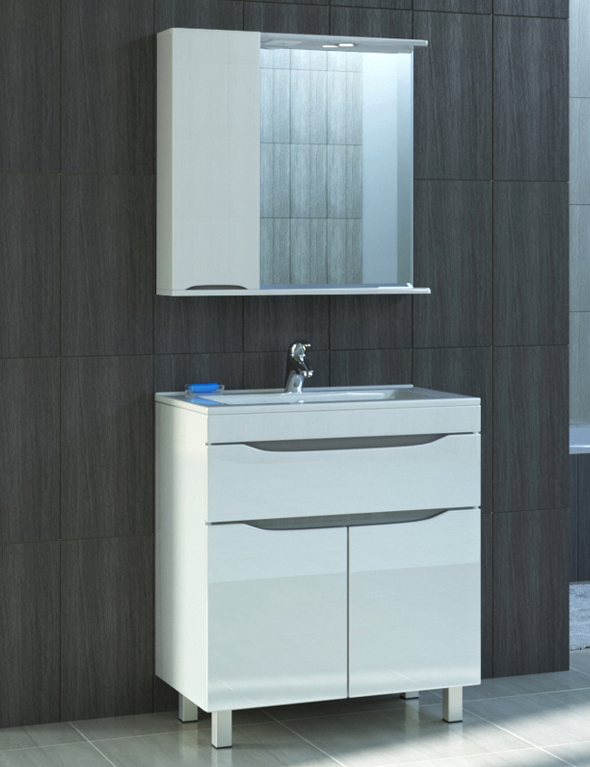 Зеркало Minor 750 лев750⨉150⨉700 мм белый VIGO sun-id-665425 - Вид №3