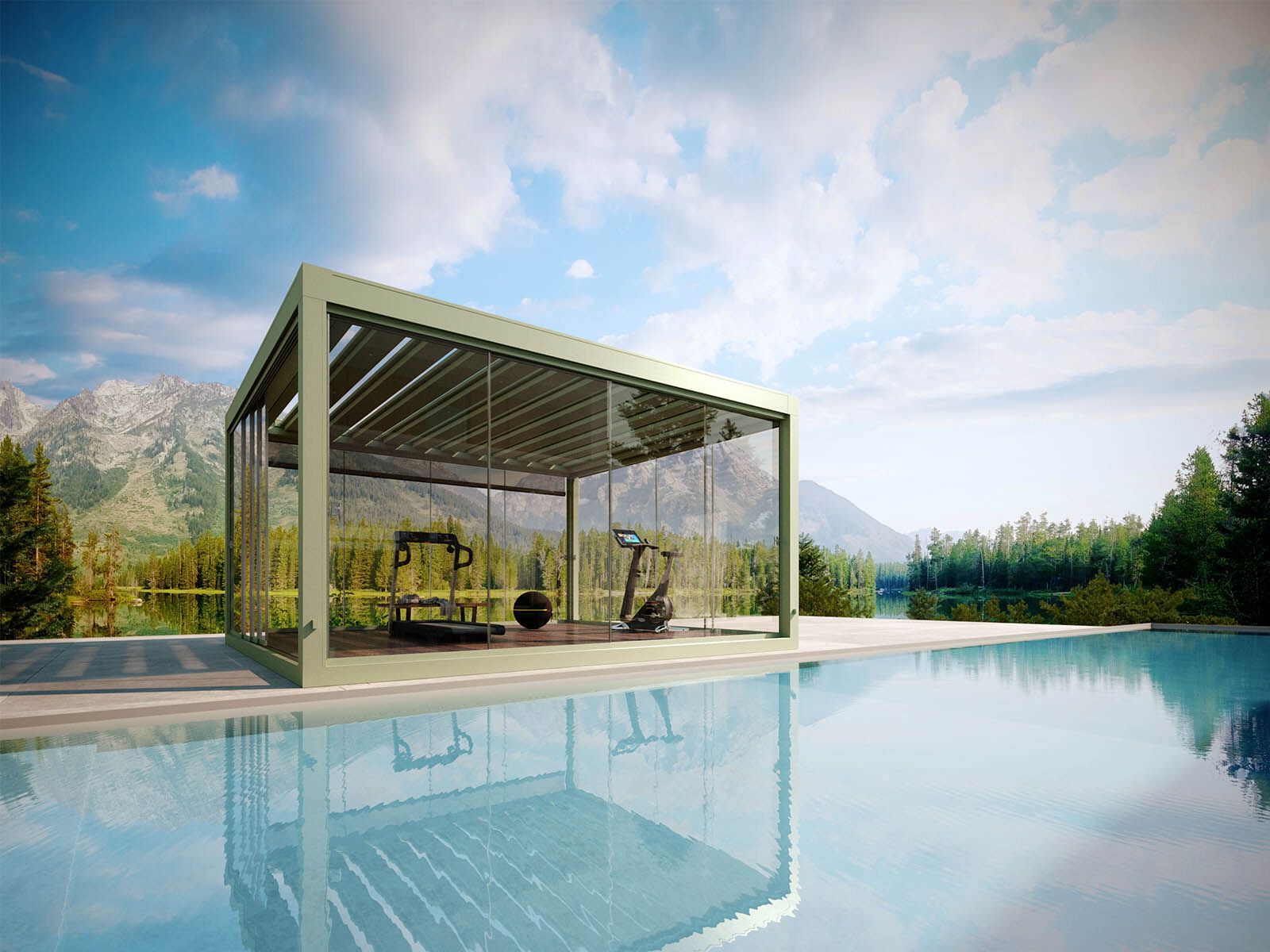 Биоклиматическая беседка с неподвижными и подвижными лезвиями Pratic CARRERA ARCH-00097940 - Вид №2