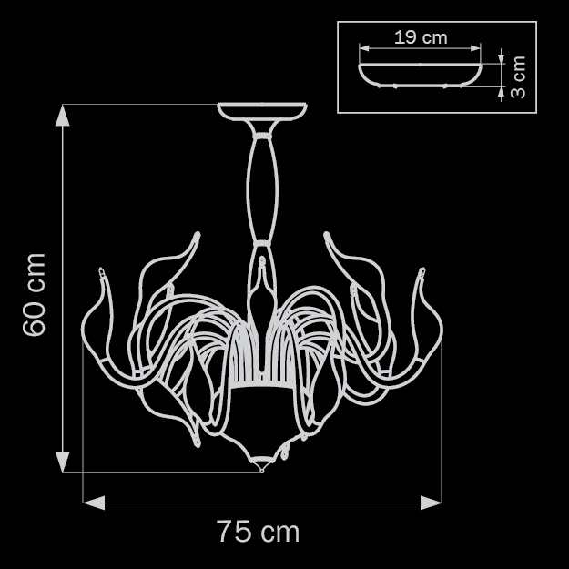 Потолочная люстра Lightstar Cigno Collo Wt 751026 LIGHTSTAR ДИЗАЙНЕРСКИЕ, CIGNO COLLO 058247 Белый  - Вид №1