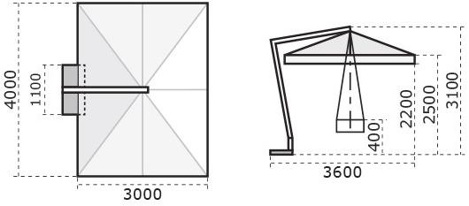 Scolaro Parasol Регулируемый зонтик с боковой стойкой Leonardo Leb - Вид №10