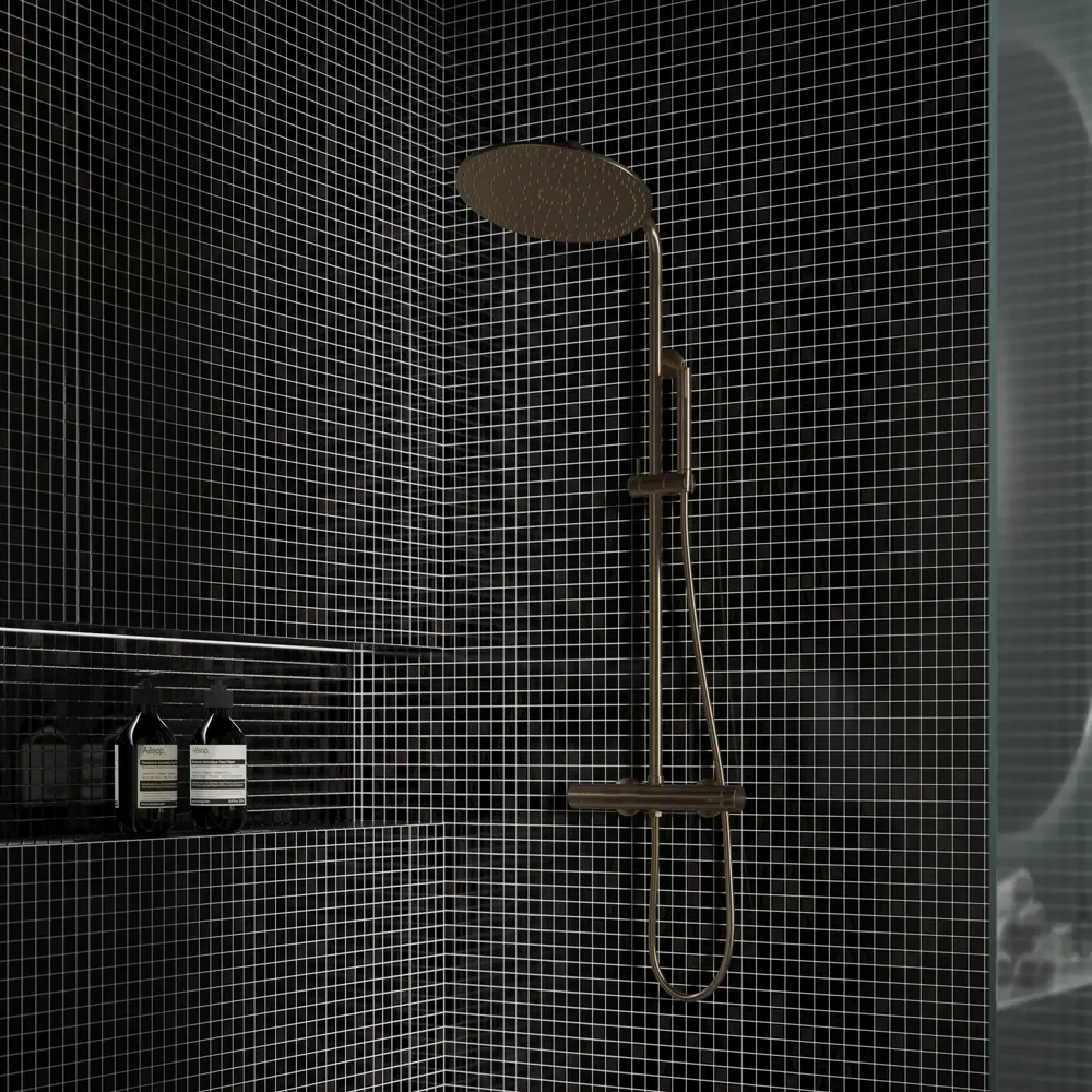 Стеклянная мозаика ARTENS Black 30×30 см для интерьера ванной 15093895