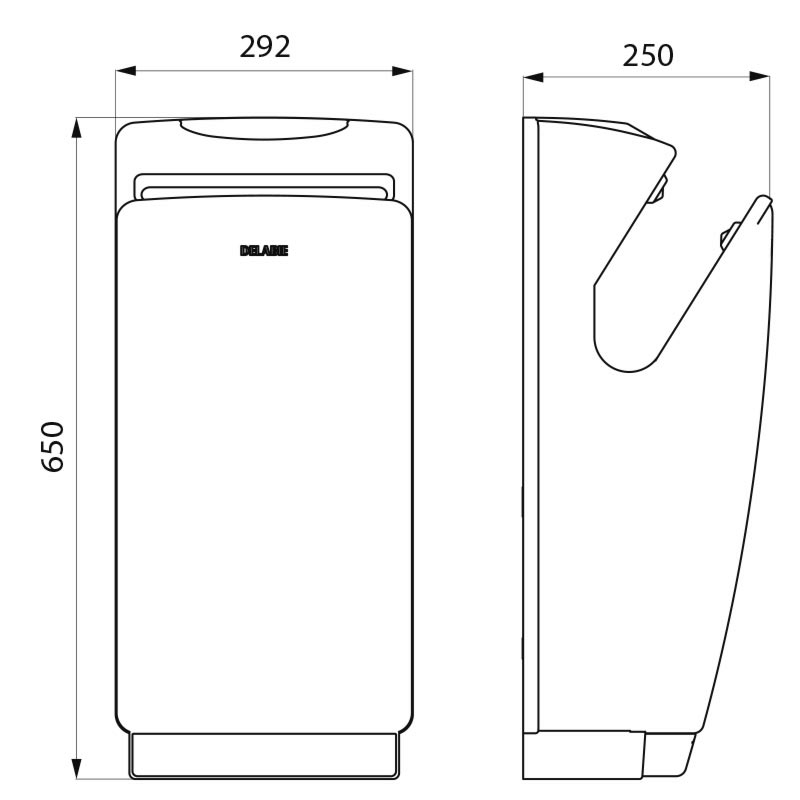 510621 Сверхбыстрый сушитель для рук SPEEDJET, с фильтрами и резервуаром DELABIE  - Вид №1