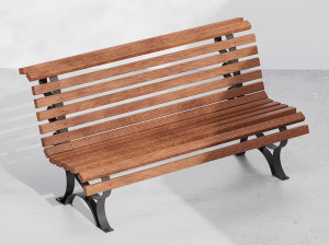 Деревянная скамья со спинкой