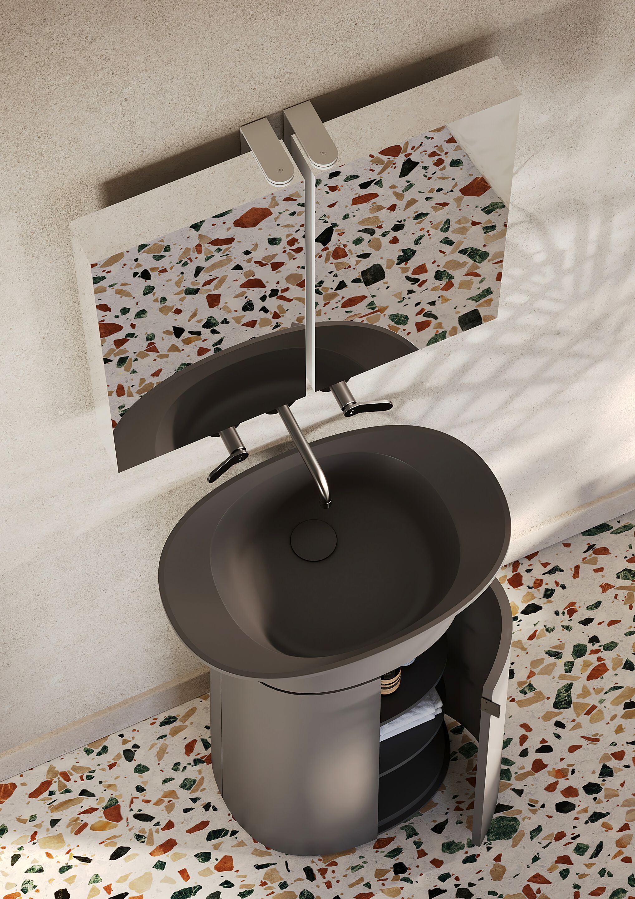 Керамическая раковина с деревянным контейнером Azzurra Ceramica IRIDE ARCH-00008423 - Вид №1