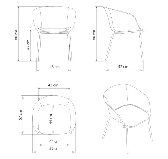 Стул из полипропилена с мягким сиденьем Et al Dunk ARCH-00064256 - Вид №2