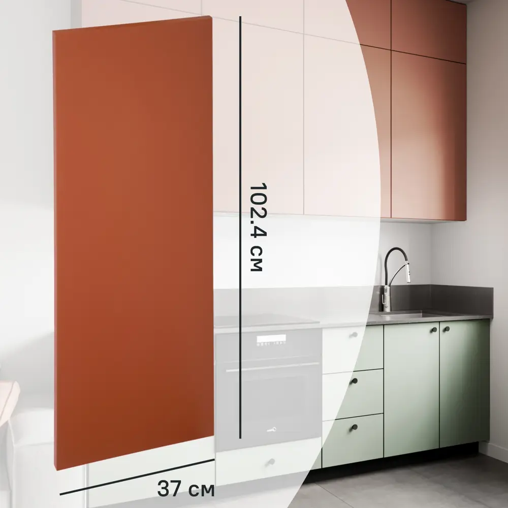 Фальшпанель Konsensa Тара для кухонного шкафа 37×102 см терракотовый МДФ 89385592 STLM-1414627