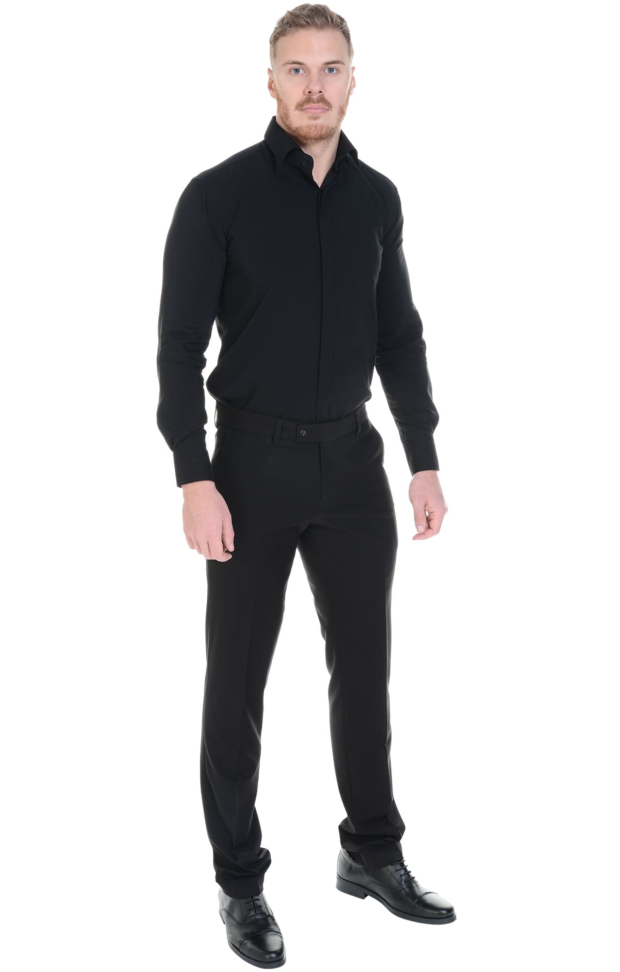 5030110 Рубашка мужская  black El-Risto  Корпоративная одежда  размер 44/182-188  - Вид №5