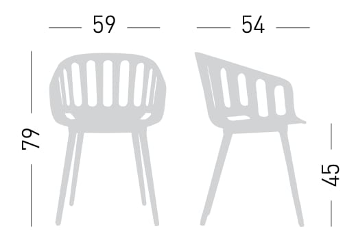 Стул из инженерного пластика с подлокотниками GABER корзина ARCH-00152748 - Вид №5