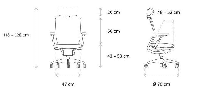 5-спицевое кожаное регулируемое по высоте офисное кресло Wagner ARCH-00085281 - Вид №4