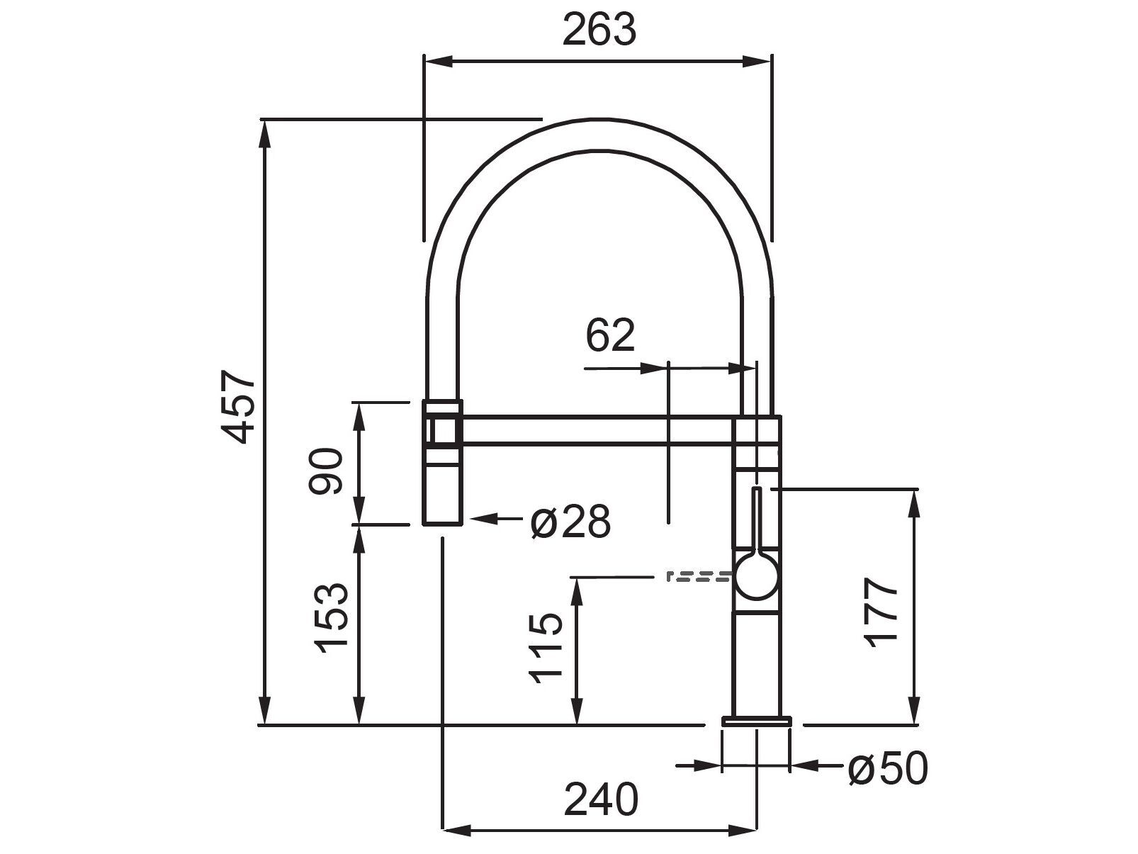 Однорычажный смеситель для кухни с ручным душем Elleci Elite Kitchen ARCH-00059096 - Вид №3