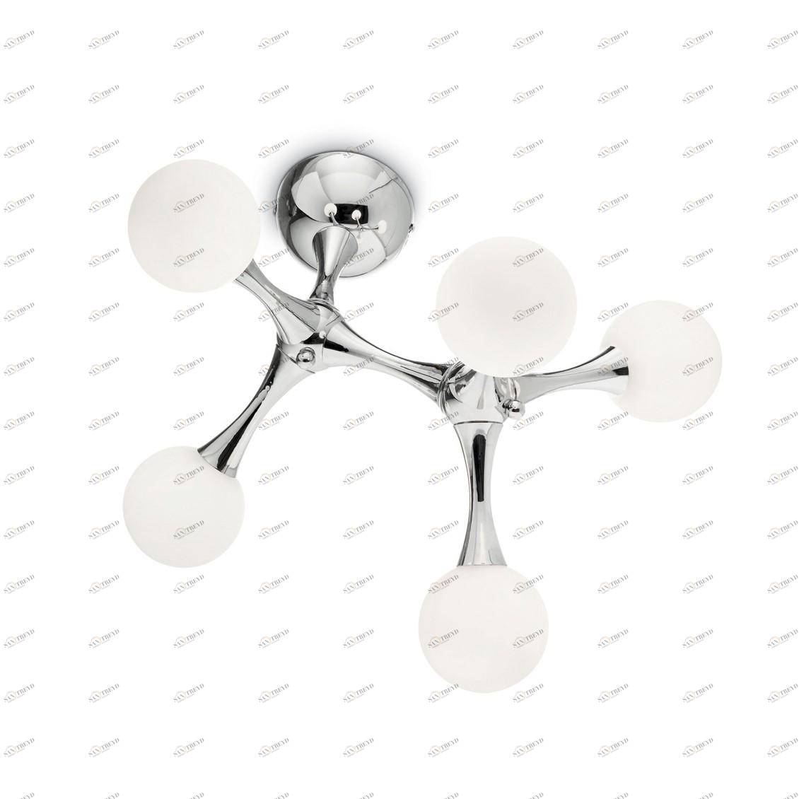 Потолочная люстра Ideal Lux Nodino PL5 Cromo IDEAL LUX ДИЗАЙНЕРСКИЕ, NODINO CROMO, ШАР 109020 Белый 