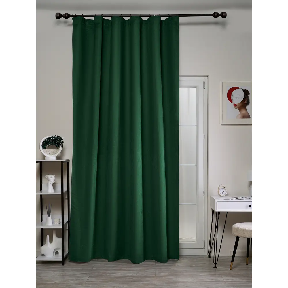 KREAFORTA Manchester - бархатная штора изумрудного цвета 200x280 см 89401549 STLM-1569132 - Вид №1
