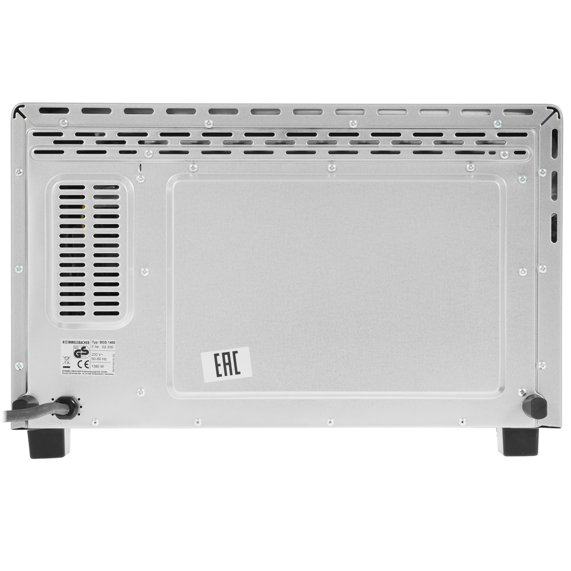 5327204 Мини-печь Rommelsbacher BGS 1400 серебристый STDN-0030560 - Вид №7