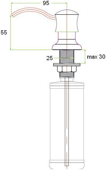 Встраиваемый дозатор ZorG Inox ZR-21 КВАРЦ для жидкого мыла, кварц - Вид №1