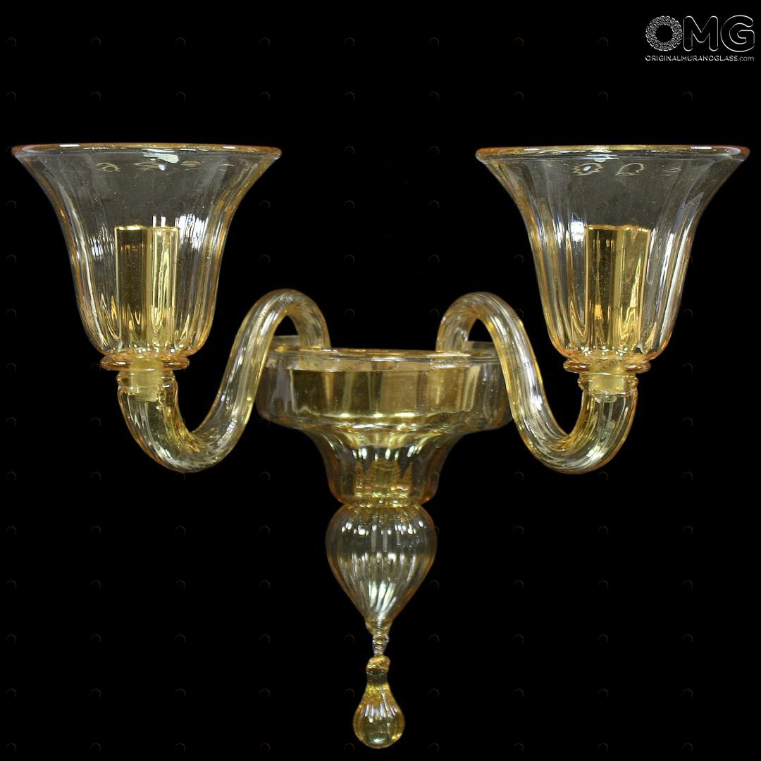 1161 ORIGINALMURANOGLASS Настенная Лампа Бра Рио на 2 лампочки - Либерти Liberty - муранское стекло 35 см 