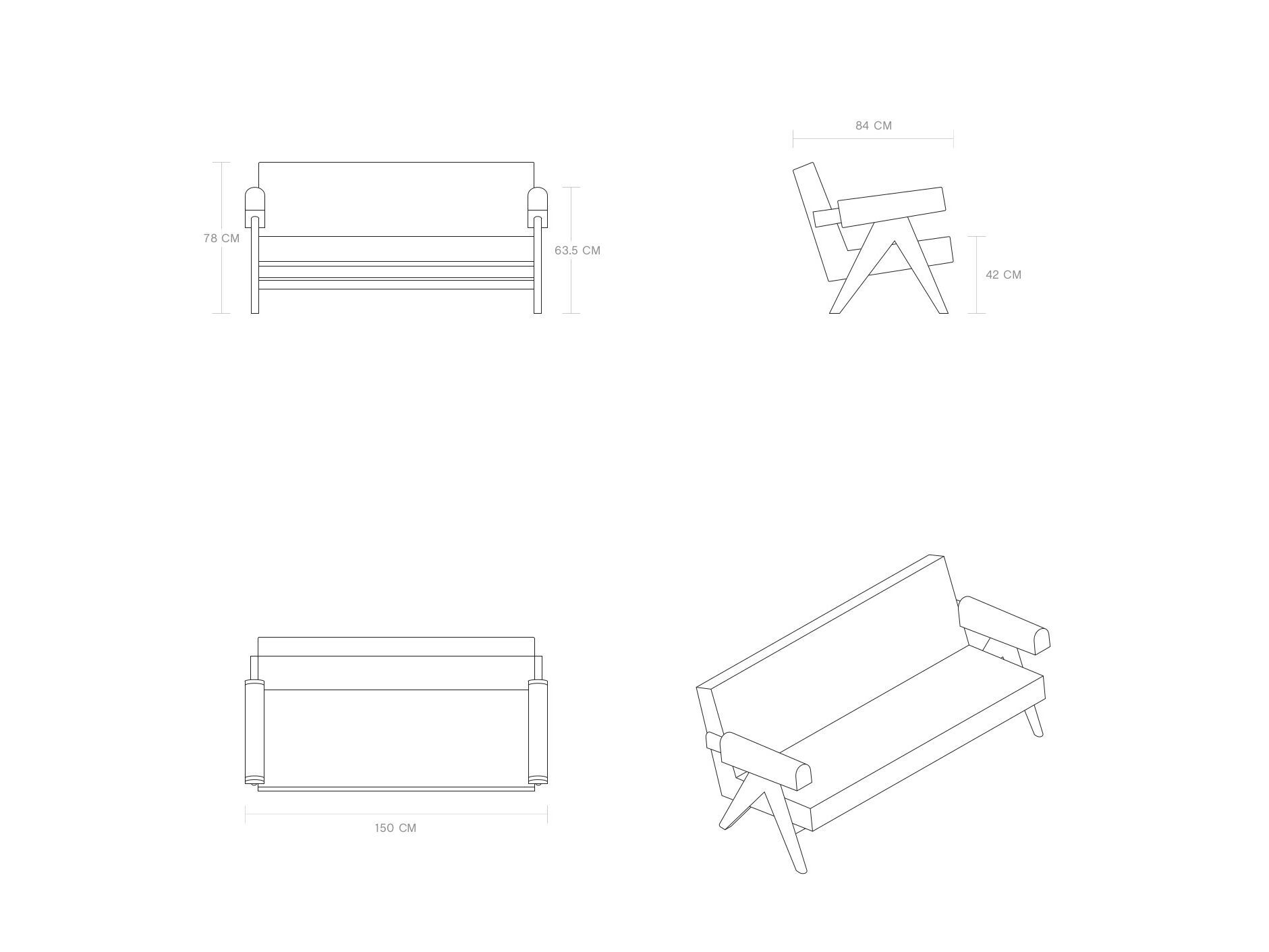 2-местный тканевый диван Phantom Hands Project Chandigarh ARCH-00128743 - Вид №5
