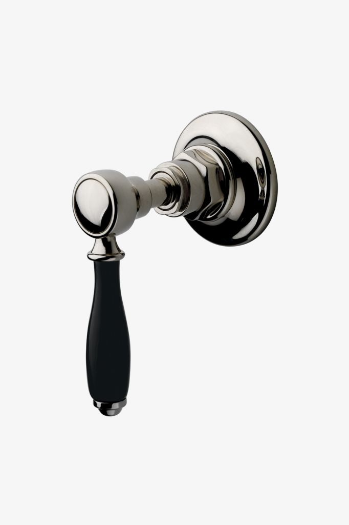 EAVC71 Облицовка клапана регулировки объема Easton Vintage с черной фарфоровой ручкой рычага Waterworks 